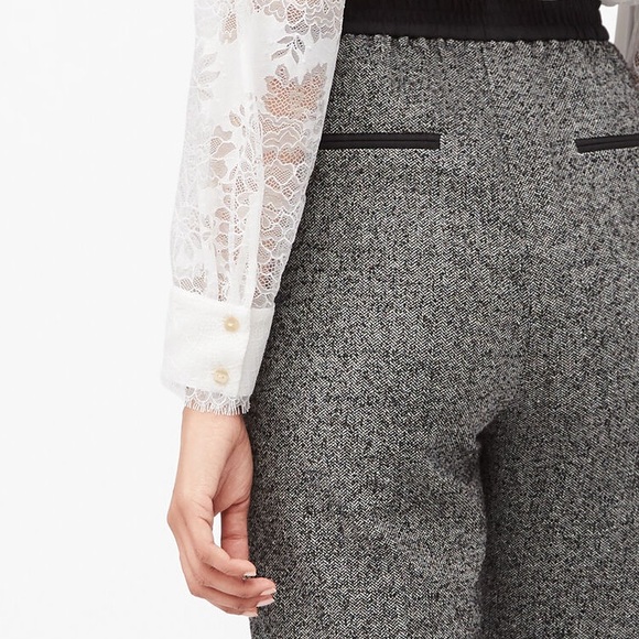 REBECCA TAYLOR TAILORED SILK DOUBLE GEORGETTE & LACE TOP - Picture 3 of 13